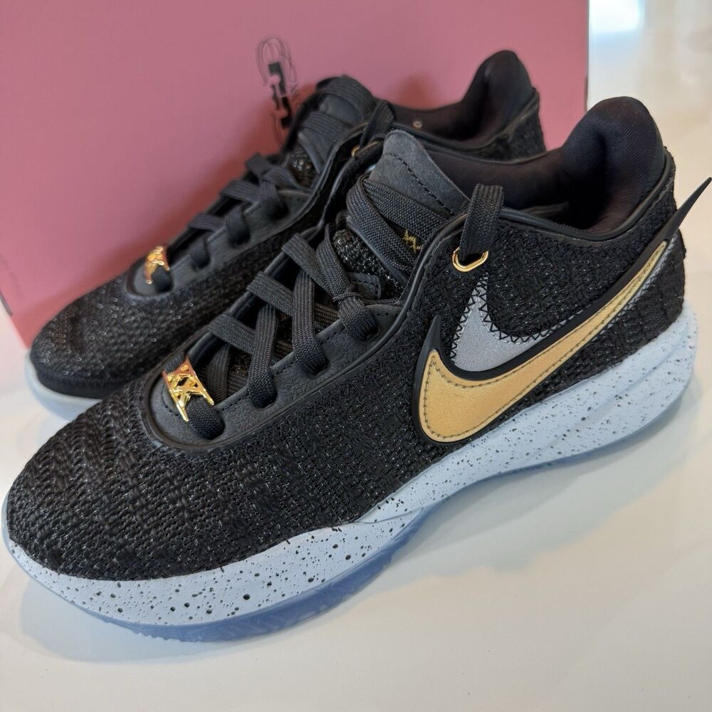 Nike LeBron James XX 20 Black Metallic Gold Platinum Men Sz 6.5/Wmn 8 DJ5423-003